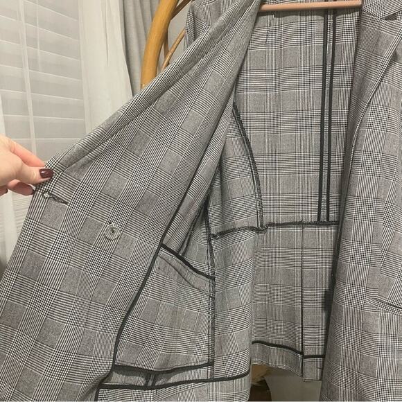 INC International Concepts Size XL Black/White Glen Plaid Blazer Double Breasted - Picture 6 of 7